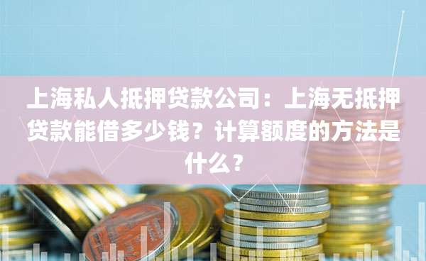 上海私人抵押贷款公司:上海无抵押贷款能借多少钱?计算额度的方法是什么?